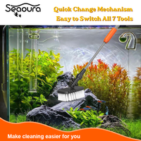 Kit de nettoyage d'aquarium léger Seaoura SR-513 7-en-1, grattoir à algues sûr pour l'entretien des aquariums en verre et en acrylique