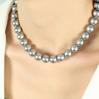 Ensemble collier et bracelet en perles de style français, forme de boule, avec motif étoiles et planètes, perles de Tahiti pour un usage quotidien féminin