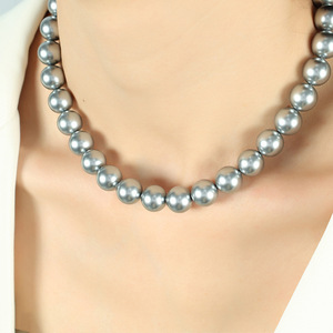 ชุดสร้อยคอและสร้อยข้อมือมุกสไตล์ฝรั่งเศส มุกตาฮิติ สำหรับผู้หญิง สวมใส่ได้ทุกวัน - Product Image 4