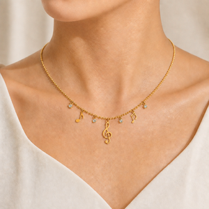 <span class=keywords><strong>Collana</strong></span> Unisex in Acciaio Inossidabile Placcato Oro 18K con Zirconi a Forma di Cuore, Stella e Goccia d'Acqua, Catena a Strati, Gioiello Trendy da Regalo - Product Image 2
