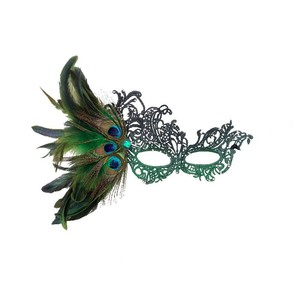 Masque de mascarade demi-visage en plastique Paon pour couples, Pâques, Nouvel An, Noël, anniversaires, fêtes costumées et événements - Product Image 2
