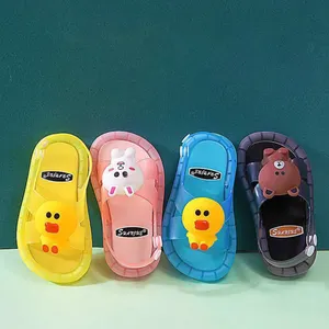 Fancy Jelly children cute Cartoon animal LED Light slippers Kids Flat Sandals outdoor Summer flashing lights for shoes