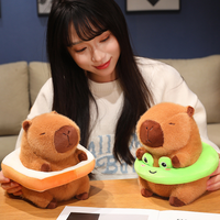 Creative Capybara peluche jouet mignon anneau de natation Capybara anniversaire oreiller Burger Capybara poupée idée cadeau parfaite