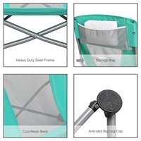 Vente en gros, cadre en aluminium personnalisé, Portable, extérieur, maille verte, siège bas, enfants, chaises de plage pliantes avec impression