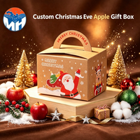 Boîte d'emballage portable en papier kraft recyclé pour fruits, motif Réveillon de Noël, pour présentation de dossiers, cadeau de paix