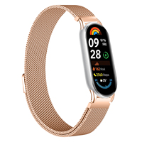 Bracelet de montre de luxe en acier inoxydable style milanais magnétique tendance 2026 pour Xiaomi Band 10 9 8 pour homme et femme