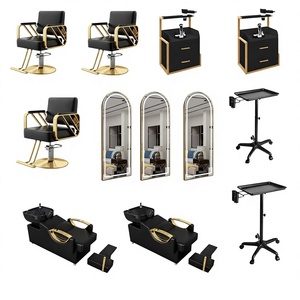 Conjunto de Silla de Peluquería de Cuero Sintético de Fábrica - Product Image 1