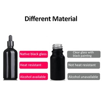 Flacon compte-gouttes en verre noir 5ml 10ml 15ml 20ml 30ml 50ml 100ml pour huile essentielle, flacon sérum en verre violet foncé pour soins de la peau avec pompe
