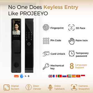 Cerradura Biométrica para Puerta con Wi-Fi, Control por Aplicación Tuya, Reconocimiento Facial, Contraseña y Código de Acceso con Tarjeta, Función de Cambio de Código para Seguridad del Hogar - Product Image 3