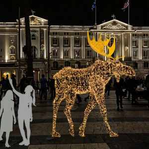 Promotion : Grande Statue Lumineuse LED 3D de Renne et Élan de Noël pour Extérieur, Décoration de Noël Géante pour Entrée de Centre Commercial - Product Image 1