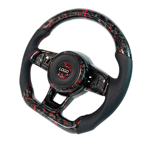 Volant en fibre de carbone <span class=keywords><strong>rouge</strong></span> forgé pour Volkswagen MK7 <span class=keywords><strong>Golf</strong></span> <span class=keywords><strong>7</strong></span> <span class=keywords><strong>GTI</strong></span> R <span class=keywords><strong>7</strong></span>.5 pour MK4 MK5 MK6 ancien volant de voiture de sport de mise à niveau - Product Image 3
