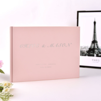 Livre d'or de mariage personnalisable en lin/cuir |   Album photo Polaroid et carnet de souvenirs en coton, cadeau pour fiançailles et anniversaire