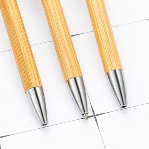 Stylo en bambou écologique, stylo à bille encre noire 1 mm, durable pour l'écriture, produits de bureau - Product Image 5
