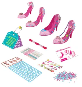 DF produttore 2020 fai da te scarpe tacco alto giocattolo set regalo di modo di make up per le ragazze la migliore vendita blocchi di costruzione giocattolo educativo