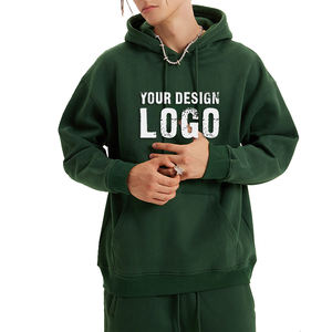 High Quality Heavyweight Solid Color Oversized <b>Mens</b> Hoodie Outdoor Casual Cotton French Terry Drop Shoulder <b>Men's</b> <b>Hoodies</b> - Product Image 2