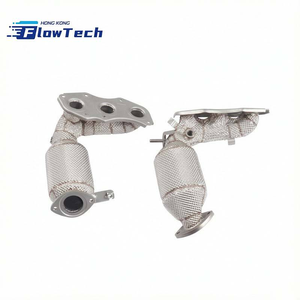Colector de escape de acero inoxidable T304 de alto flujo FlowTech con escudo térmico para Porsche Panamera 970 3.6, ajuste directo - Product Image 5