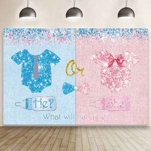 Aangepaste Grootte Baby Shower Thema Fotografie Achtergrond Doek Achtergrond Banner Voor Het Onthullen Van Geslacht Van Jongens Of Meisjes - Product Image 6