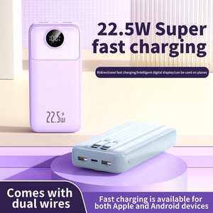 Nuevas baterías portátiles CCC de 20000 mAh de alta capacidad con batería de polímero de litio, pantalla LED, carga rápida micro USB, tipo C, doble USB, OEM - Product Image 4