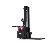 Gerbeur électrique sur pied 1,5 tonne 3,5 m avec mât en acier en deux sections, couleur personnalisée, kits de mise à niveau complets pour batterie et accessoires