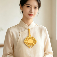 Pendentif en jade sculpté en métal de luxe, style Spirit Red Chamber de West Lake CC