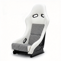 Siège de course LK personnalisé blanc pied-de-poule, inclinable et réglable, avec cadre en acier, universel pour simulateur VR et adaptable aux voitures
