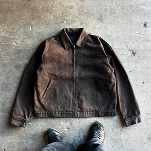 Clothing Manufacturer Custom High Quality Denim Detroit <b>Jacket</b> Custom Blank Vintage Acid Wash <b>Zip</b> <b>up</b> Work <b>Jackets</b> - Product Image 2