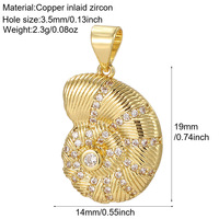 Nouveauté 2026 : Accessoires DIY pour boucles d'oreilles et colliers – Pendentifs en cuivre plaqué or avec zircone étincelante, série Océan (Coquillage, Abeille, Étoile de mer, Conque)