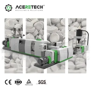 Easy To Operate ADS Waste HDPE Bottle Flakes Plastic Recycling Single Screw Extruder Pelletizing Machine