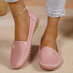 Mocasines Rosas Personalizables al por Mayor para Mujer, Zapatos Casuales Cómodos de Piel Sintética con Punta Redonda - Product Image 4