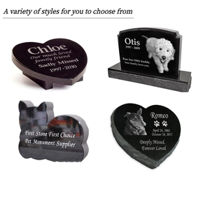 Высококачественный черный гранитный надгробный памятник для домашних животных на заказ, в европейском стиле, с изогнутой поверхностью - Product Image 3