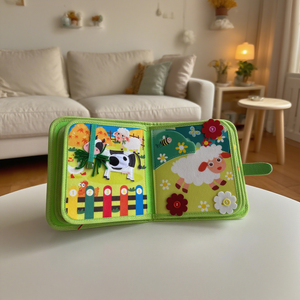 Libro de tablero de aprendizaje educativo de fieltro temprano para niños de 5 a 7 años, herramientas de cognición de animales de granja de árboles frutales para bebés, juguetes educativos - Product Image 4
