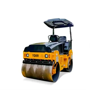 2023 TDER 2 Ton 2ton mini máquina de rodillos de carretera 3ton compactador de carretera con techo