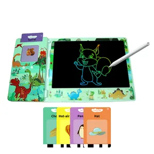 Çocuk eğitici oyuncaklar yabancı dil öğrenme çocuklar lcd yazı tahtaları ile kart okuyucu dijital yazma pedi yazma tablet