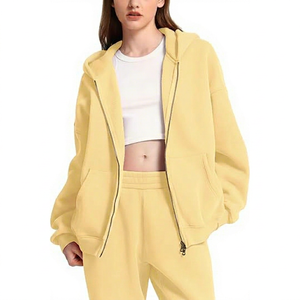 Sweat à capuche zippé oversize pour homme, hiver, broderie personnalisée, imprimé, en molleton doux polyester/coton – Fournisseur - Product Image 1