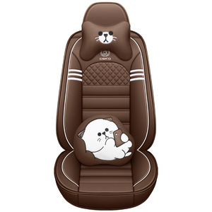 Nuovo Cuscino per Sedile <span class=keywords><strong>Auto</strong></span> in Pelle Traspirante Estate 2026, <span class=keywords><strong>Universale</strong></span> per Tutte le Stagioni, Set Completo di 5 Pezzi con Coprisedili Avvolgenti - Product Image 1