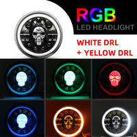 MOXI IOL phare LED multiple 7 pouces rond feux de croisement avec Angle yeux DRL tourner Singal pour moto jeep wrangler