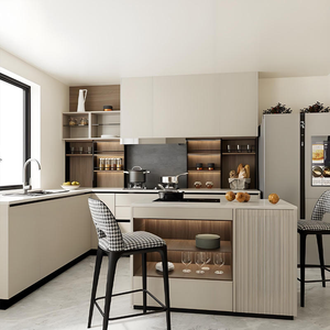 Mueble de Cocina con Puertas de Vidrio y Cajones, Unidad de Almacenamiento Independiente con Estantes Ajustables para la Organización de la Cocina - Product Image 2