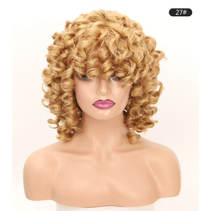Existencias de fábrica Balayage Full Curly Remy Grade <span class=keywords><strong>Cabello</strong></span> humano para cortar Peluca sin pegamento Blue ZOO Brand Blonde Mix Rainbow Honey Brown - Product Image 6