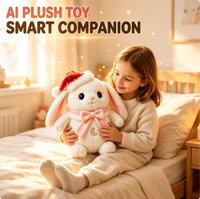 Jouet en peluche intelligent, lapin en peluche, interactif vocal, compagnon interactif IA, compagnon d'apprentissage, cadeau de Noël, OEM personnalisé