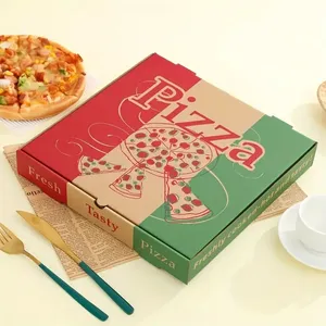 Venta al por mayor 10-16 pulgadas personalizado impreso cajas de pizza 32x32 cm carpetas Venta caliente para uso alimentario