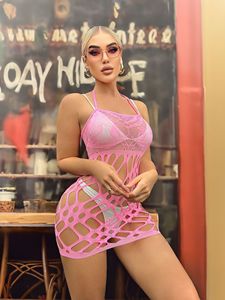<b>Womens</b> Lingerie Fishnet Dress Mesh Bodydall Fishnet Bodysuit See Through Chemise - Product Image 2