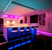 Bande LED COB flexible RGB Raymates 12V 450 LED/m 10mm 15W/m CRI 90+ avec puce intelligente pour la décoration de plafond d'hôtel