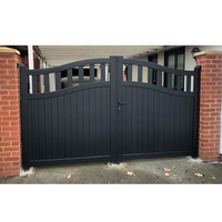 Portail Coulissant Extérieur en Aluminium Durable et Élégant pour Allée de Maison, 6 Pieds, Revêtement Poudré, Commande Automatique