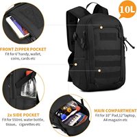 Sac à dos léger de 10 L pour activités de plein air, petit sac de voyage pour la randonnée, le cyclisme, la pêche et le camping
