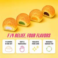Balle anti-stress à presser 4 saveurs : Vanille, Matcha, Mangue, Chocolat – Boîte de pâtisserie en mousse souple Croquelin