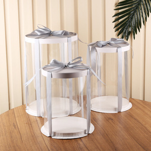 Omt sang trọng đa chức năng Vòng rõ ràng Pet bánh bao bì cajas transparentes Para pasteles torten karton hộp cho đám cưới của khách - Product Image 2