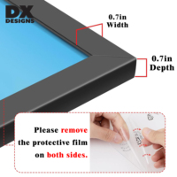 Cadre d'affiche noir DX Designs de 0,7 pouce, taille personnalisée, cadre photo étroit avec plexiglas HD, support mural à dents de scie pour œuvres d'art