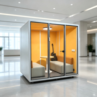 Cabine Acoustique Modulaire Moderne Insonorisée pour Téléphonie, Design Autoportant à Cadre en Aluminium pour Hôtels et Bureaux, Mobile et Facile à Déplacer