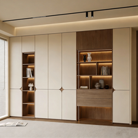 Armoire murale de salon modulaire en bois massif, personnalisée et écologique, avec un design moderne, 5+ tiroirs et compartiments