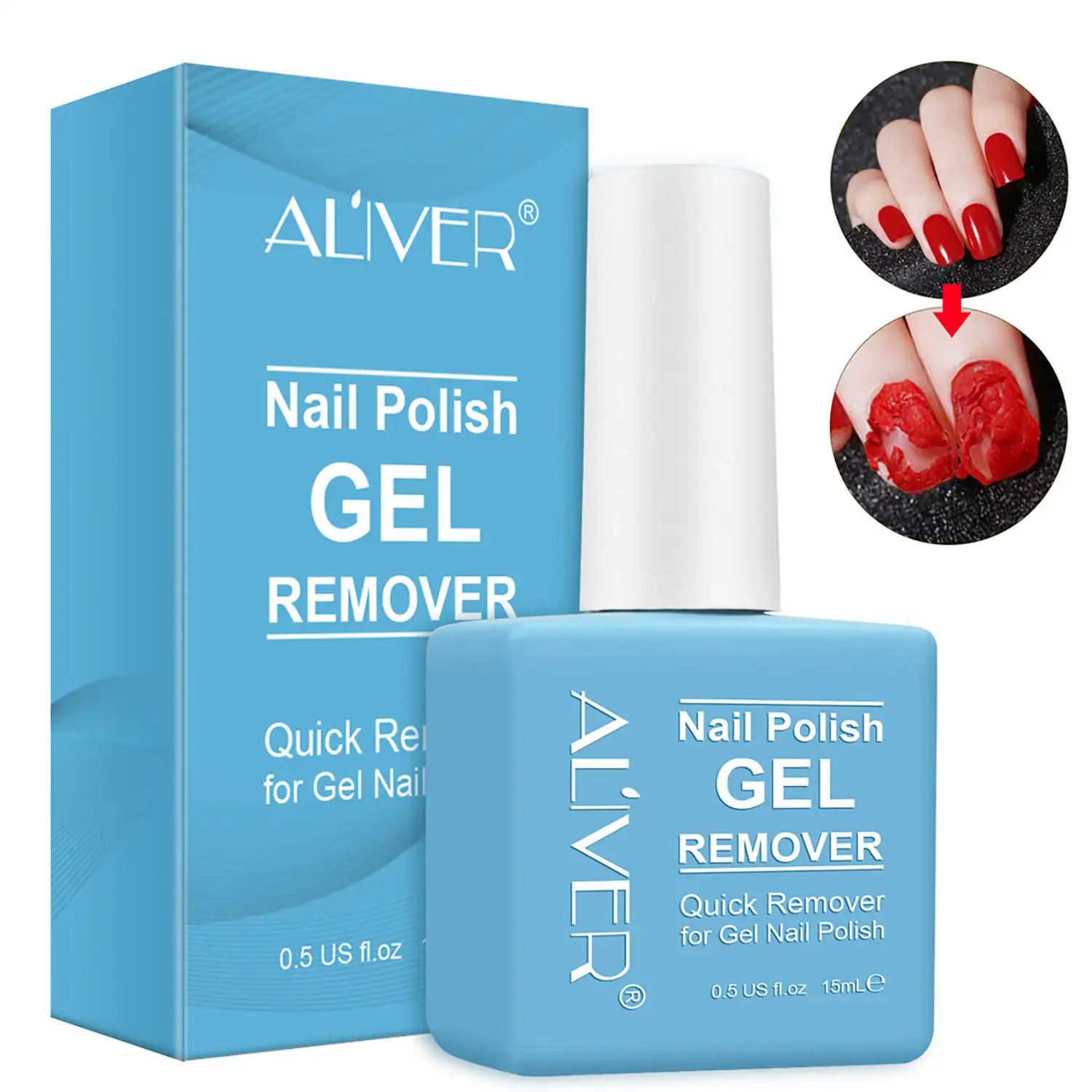 ALIVER Hot selling professional magic nail polish remover che rimuove rapidamente e facilmente il gel per unghie